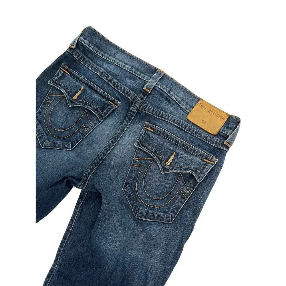 True Religion Geno Dark Wash Button Pocket Jeans Sz 34x32 GS